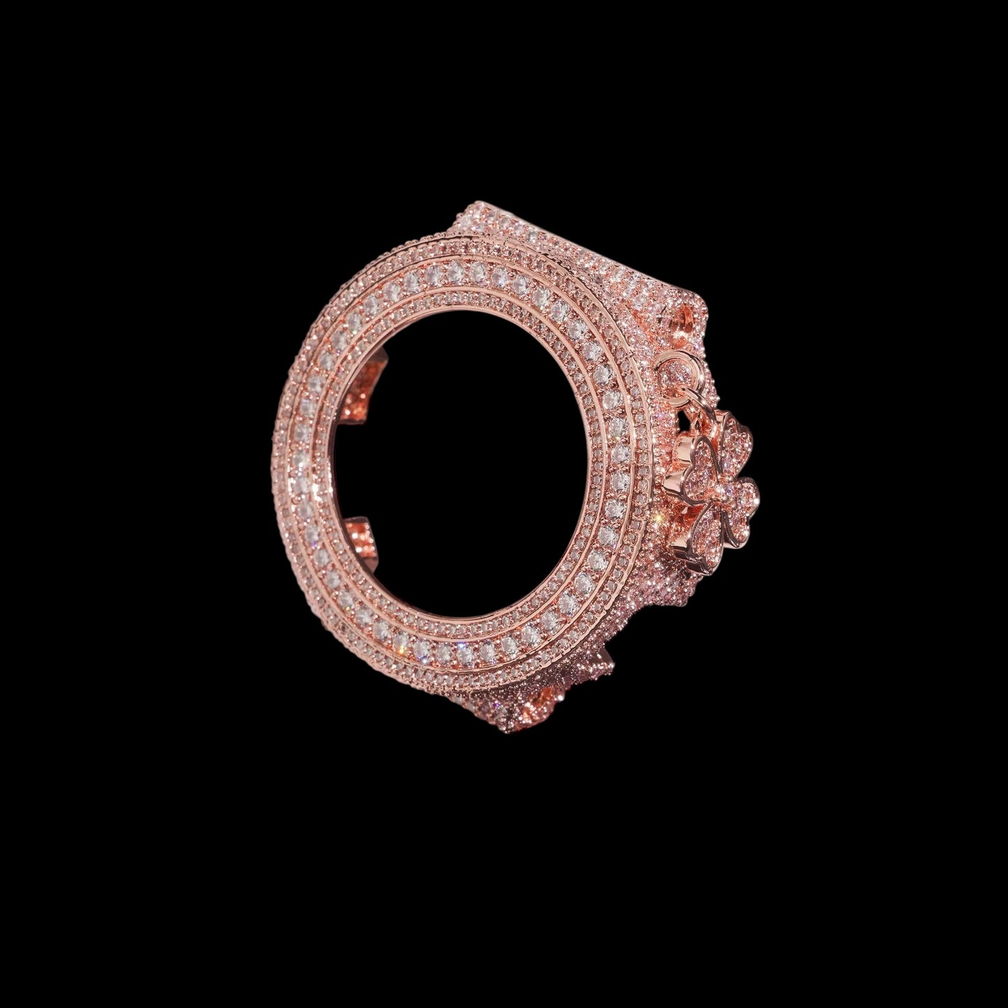 Bezel Royal Clover Iced Out - Solitaire