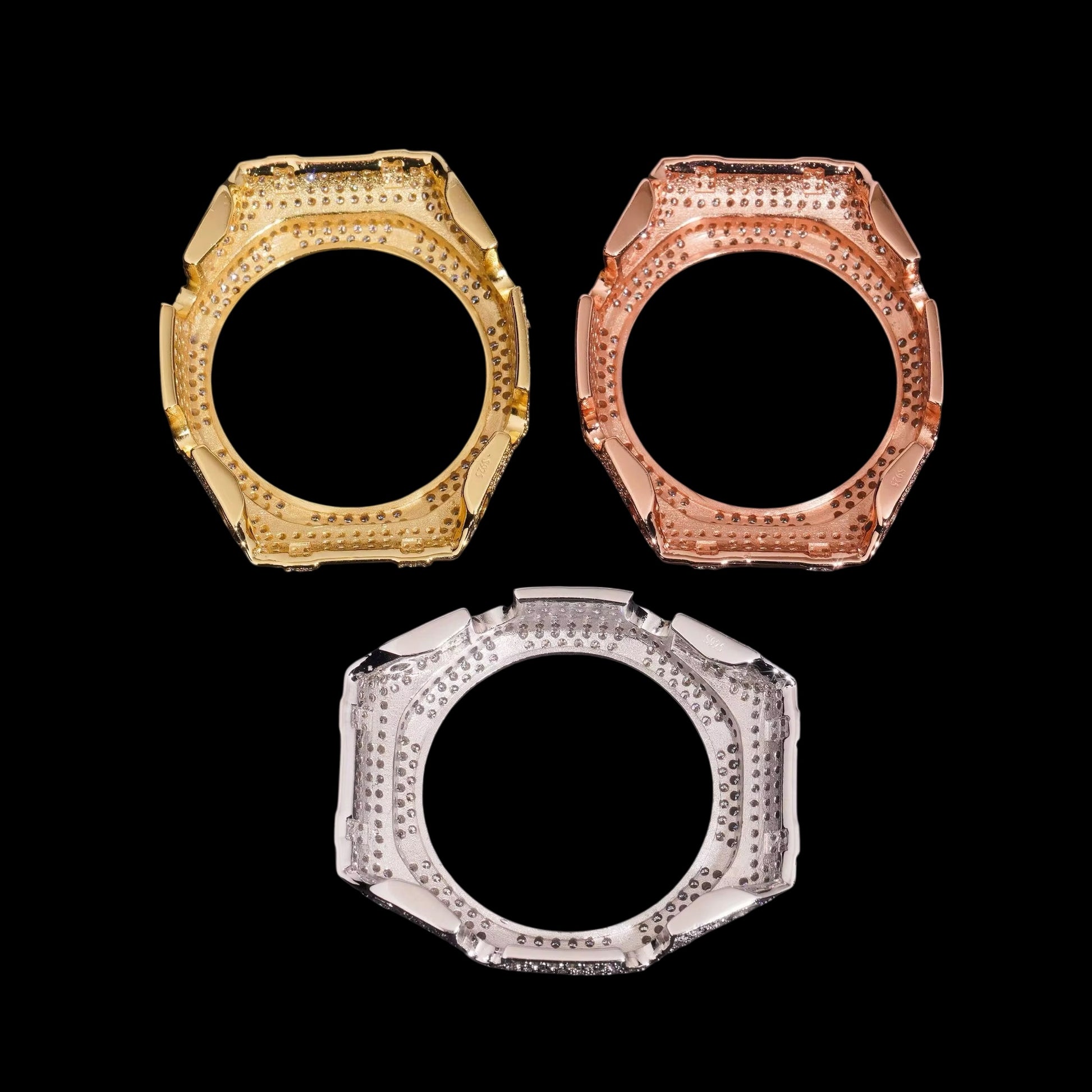 Bezel octagon Casioak Iced Out - Solitaire