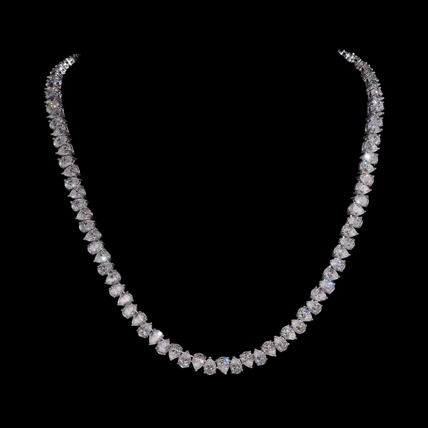 Chaîne Tennis Double Pear En Moissanite - Solitaire