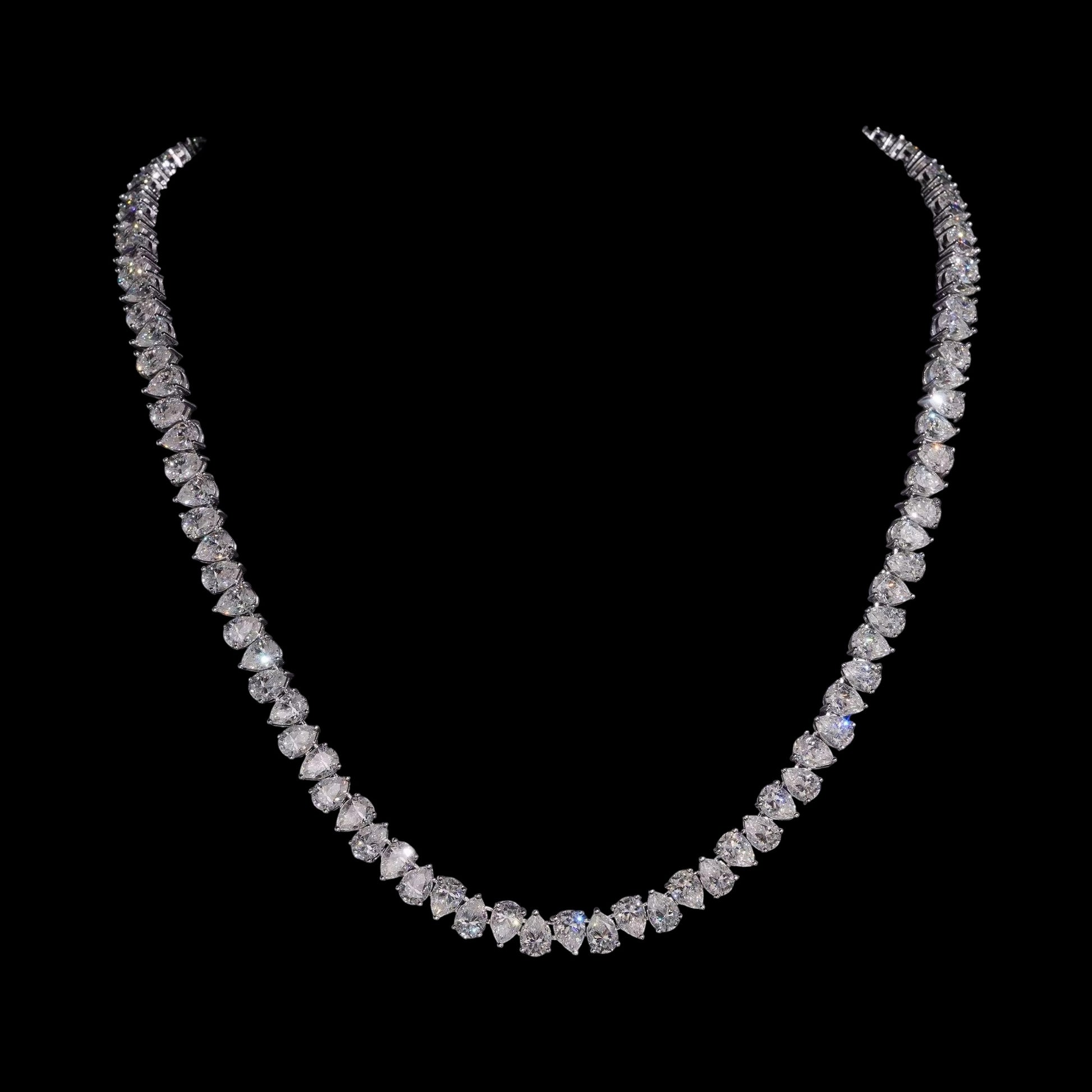 Chaîne Tennis Double Pear En Moissanite - Solitaire