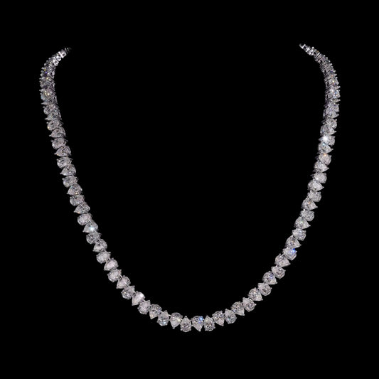 Chaîne Tennis Double Pear En Moissanite - Solitaire