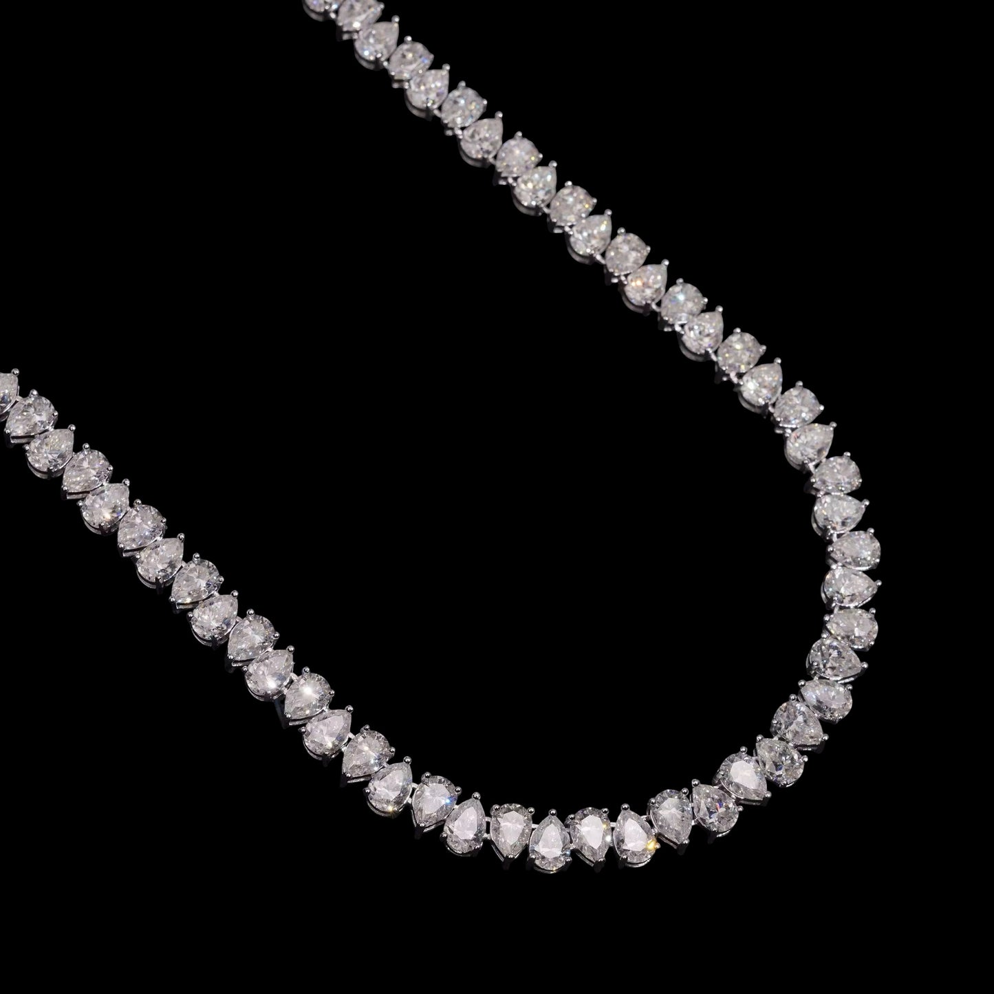 Chaîne Tennis Double Pear En Moissanite - Solitaire