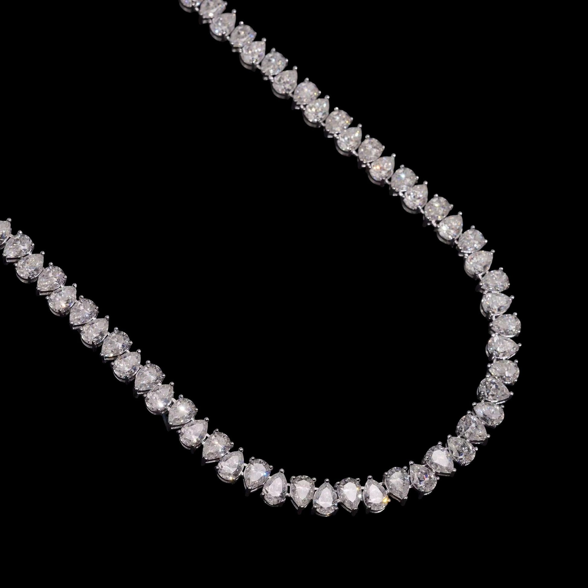 Chaîne Tennis Double Pear En Moissanite - Solitaire