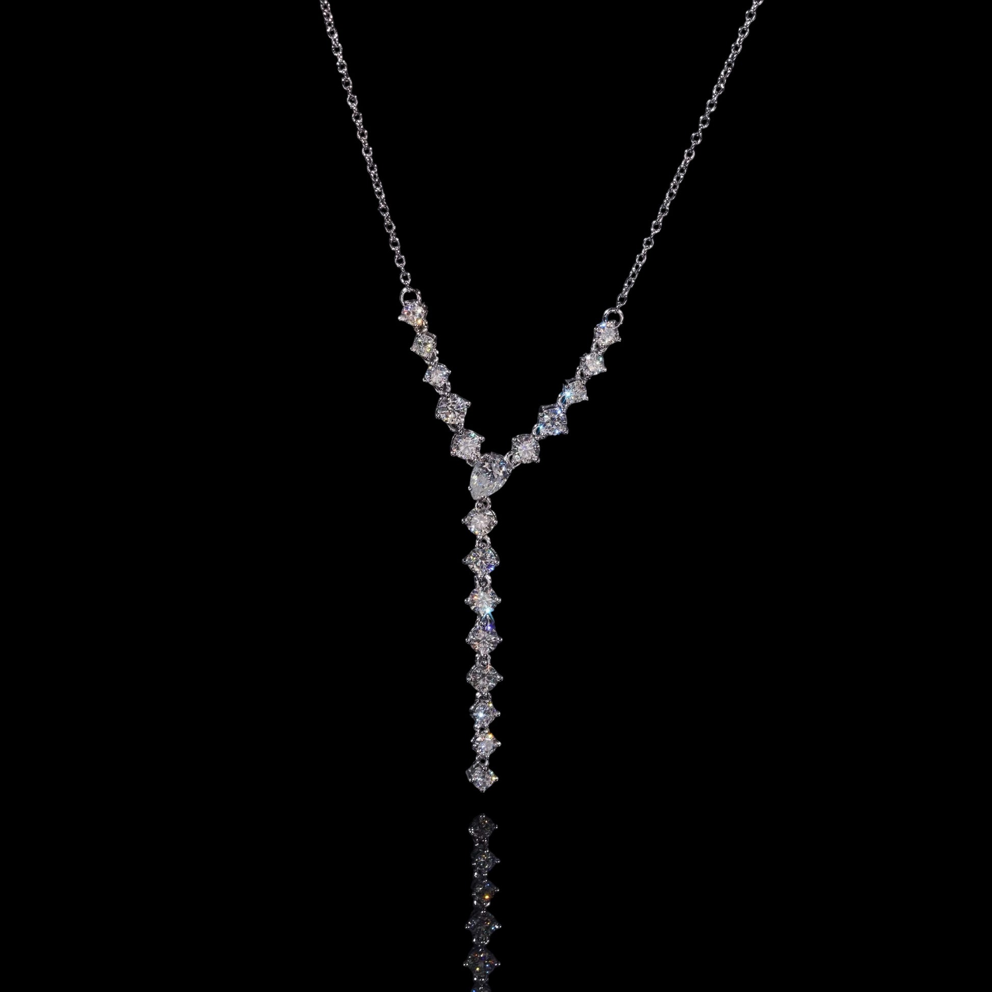 Chaîne Royale Y En moissanite - Solitaire