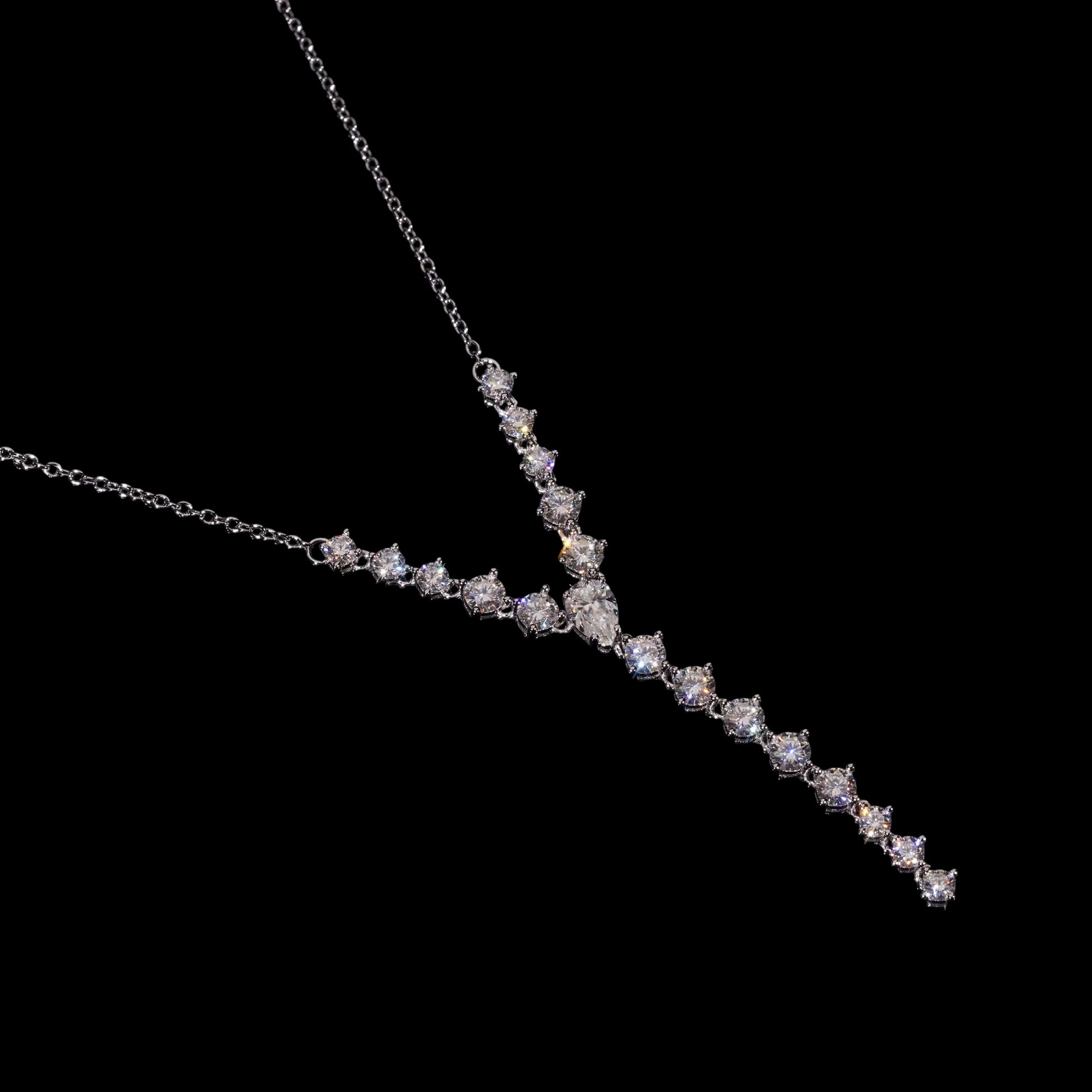 Chaîne Royale Y En moissanite - Solitaire