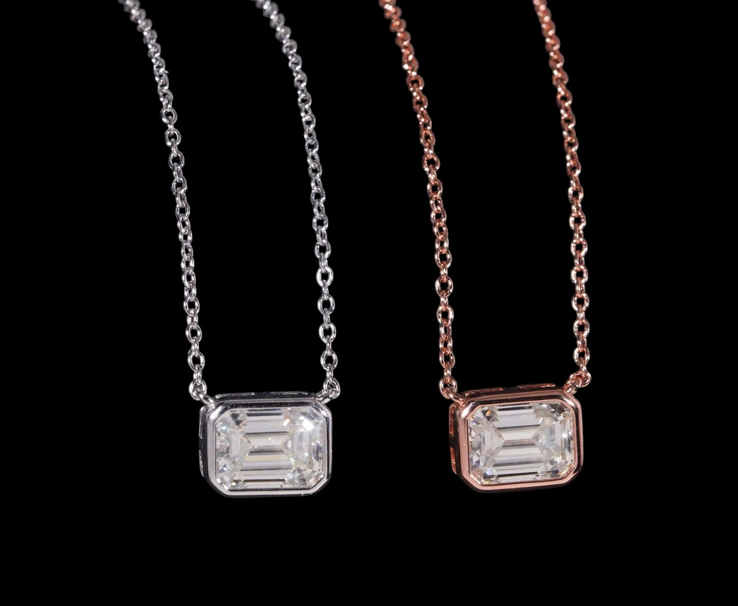 Chaîne Émeraude Solitaire En Moissanite - Solitaire