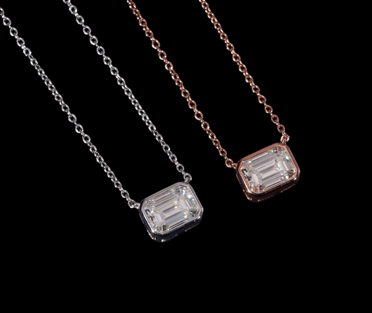 Chaîne Émeraude Solitaire En Moissanite - Solitaire