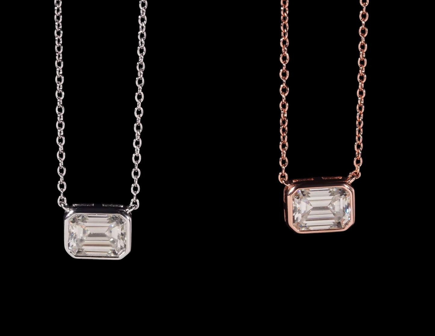 Chaîne Émeraude Solitaire En Moissanite - Solitaire