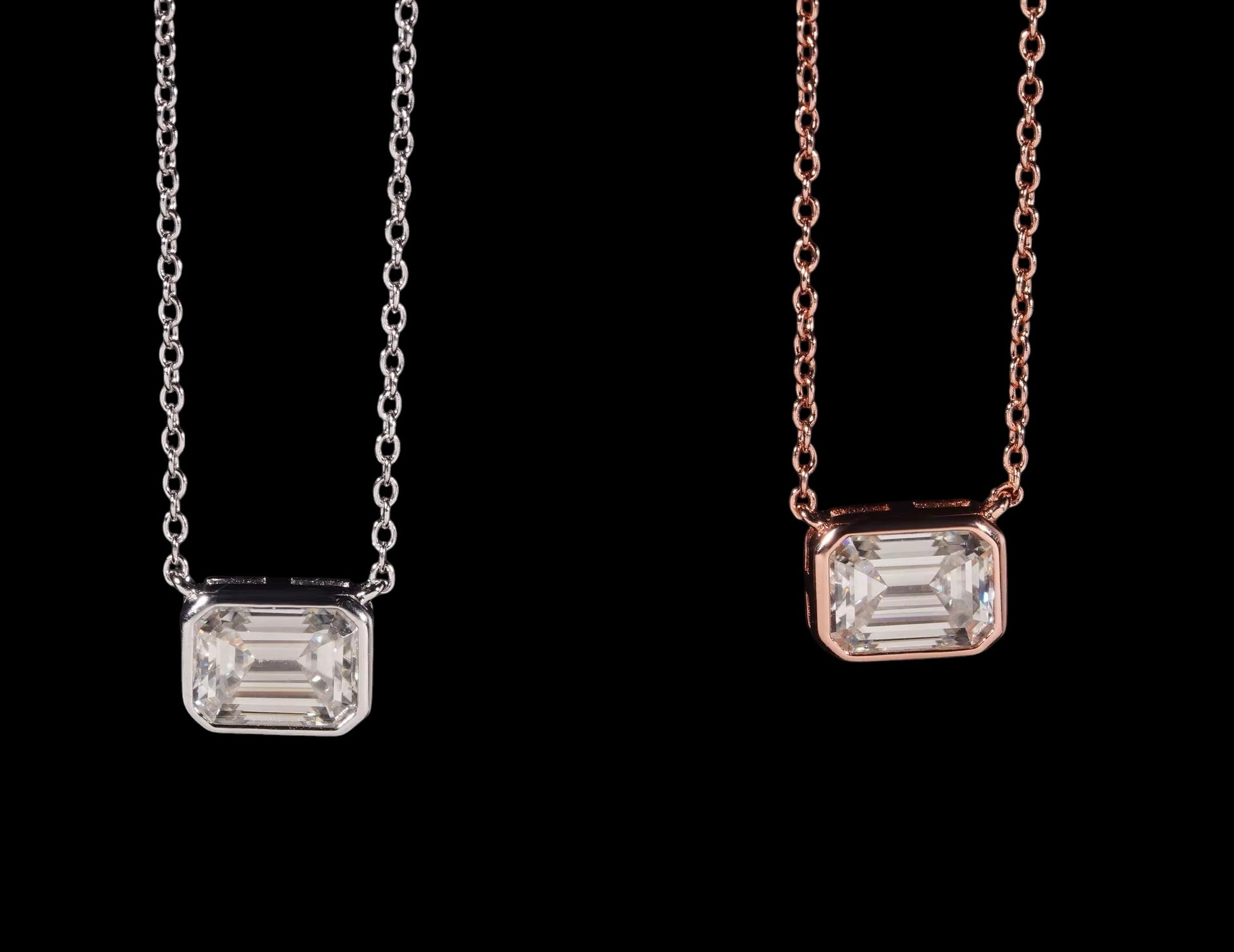 Chaîne Émeraude Solitaire En Moissanite - Solitaire