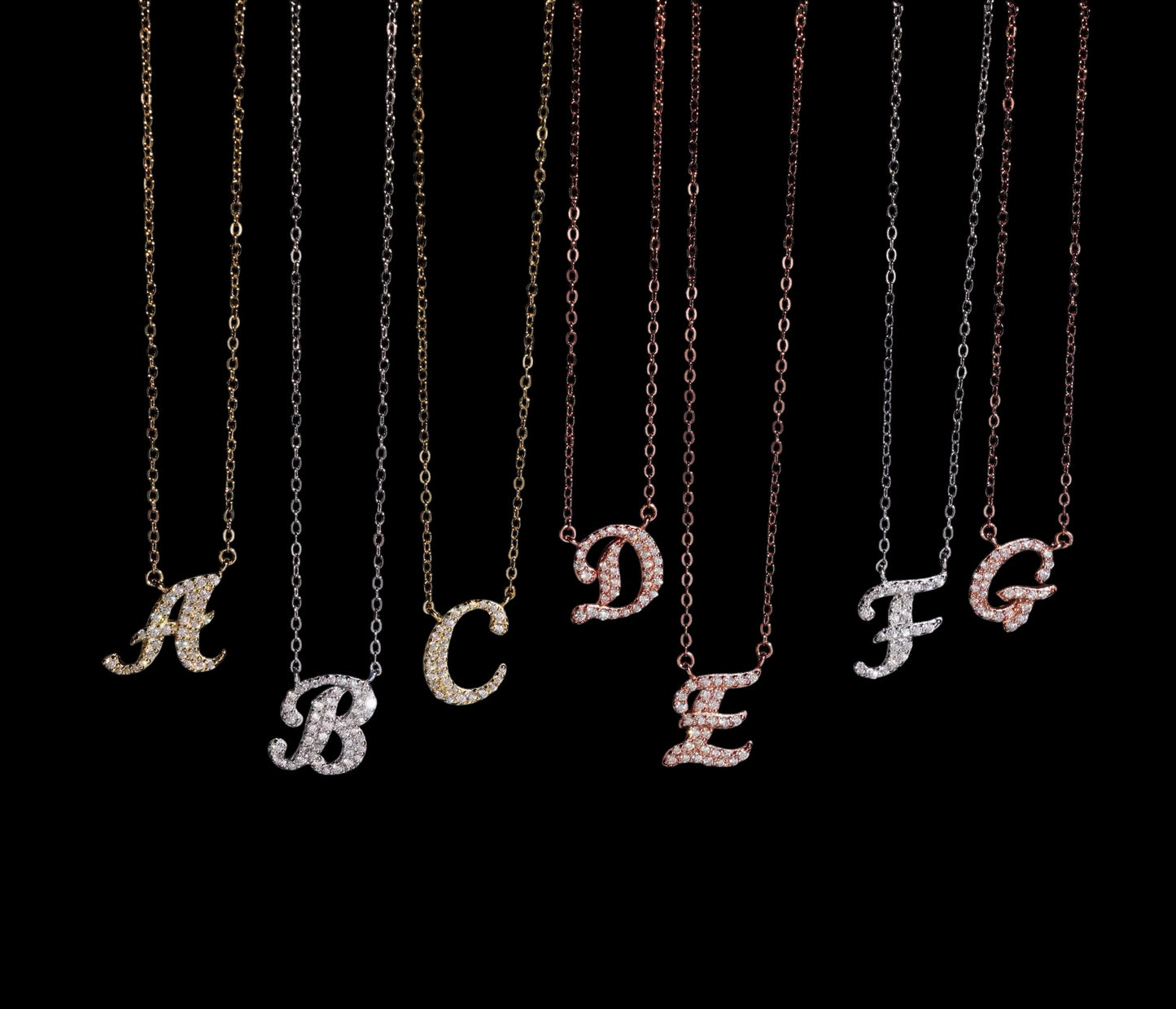 Chaîne Initiale Signature En Moissanite - Solitaire
