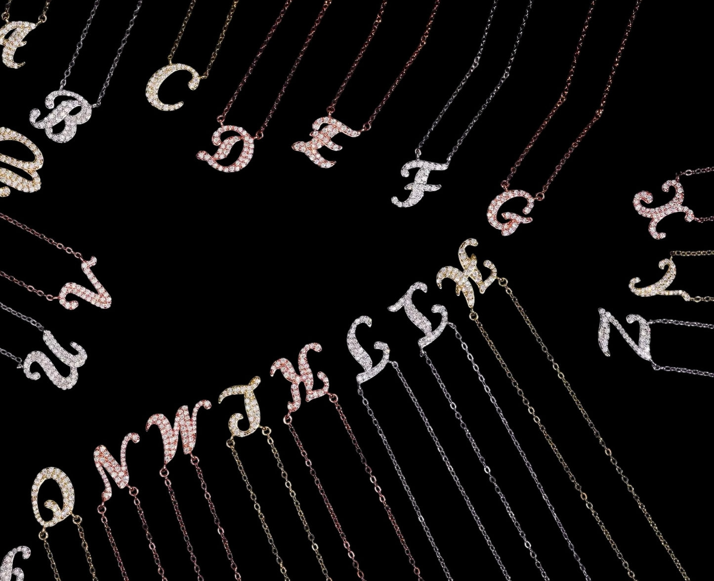 Chaîne Initiale Signature En Moissanite - Solitaire