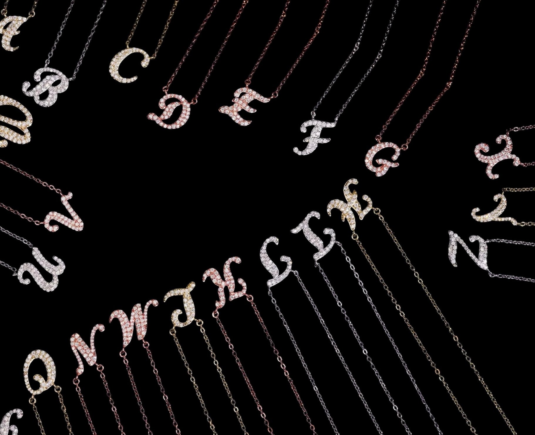 Chaîne Initiale Signature En Moissanite - Solitaire