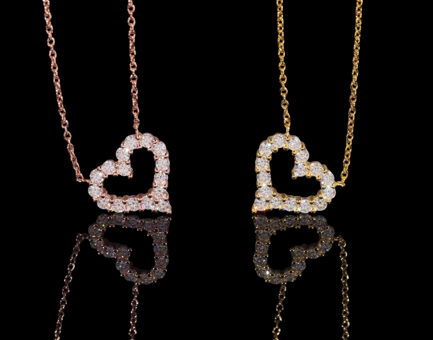 Chaîne Cœur Minimaliste En Moissanite - Solitaire