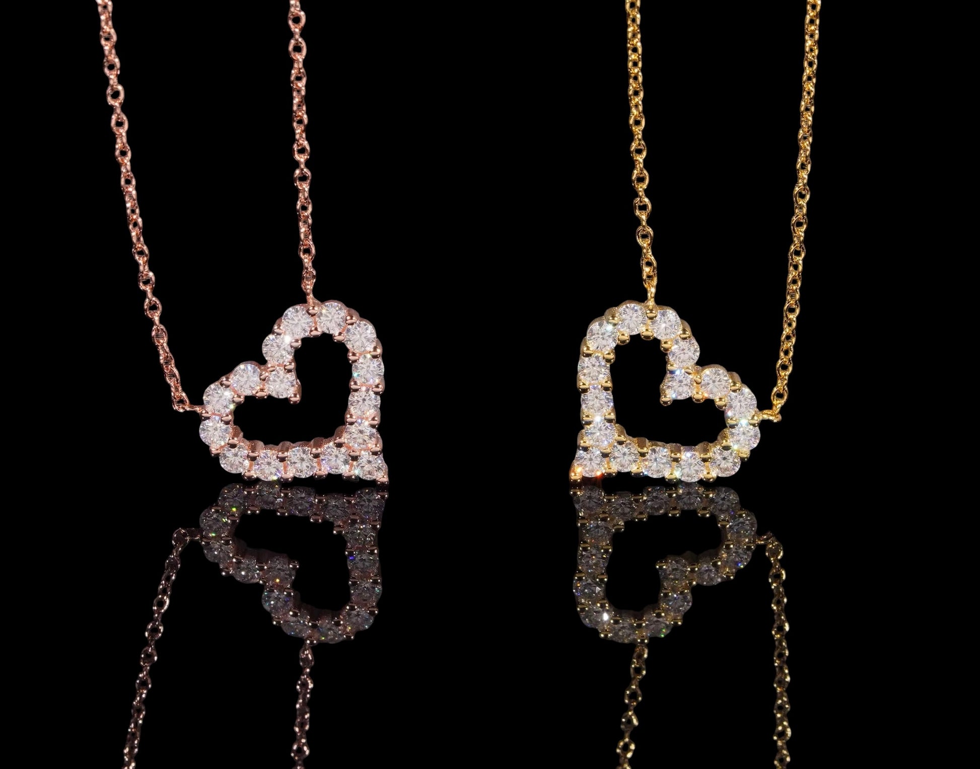 Chaîne Cœur Minimaliste En Moissanite - Solitaire