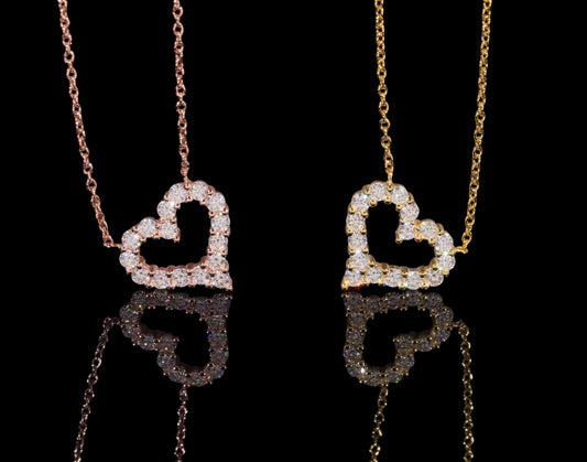 Chaîne Cœur Minimaliste En Moissanite - Solitaire