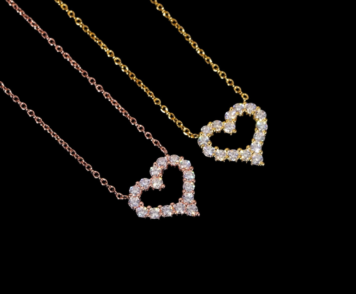 Chaîne Cœur Minimaliste En Moissanite - Solitaire