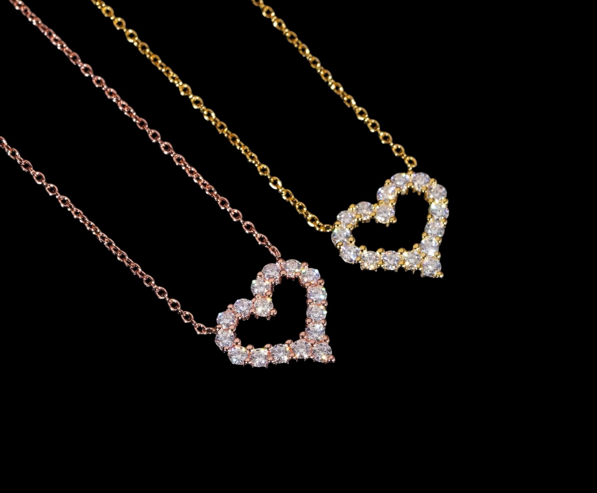 Chaîne Cœur Minimaliste En Moissanite - Solitaire