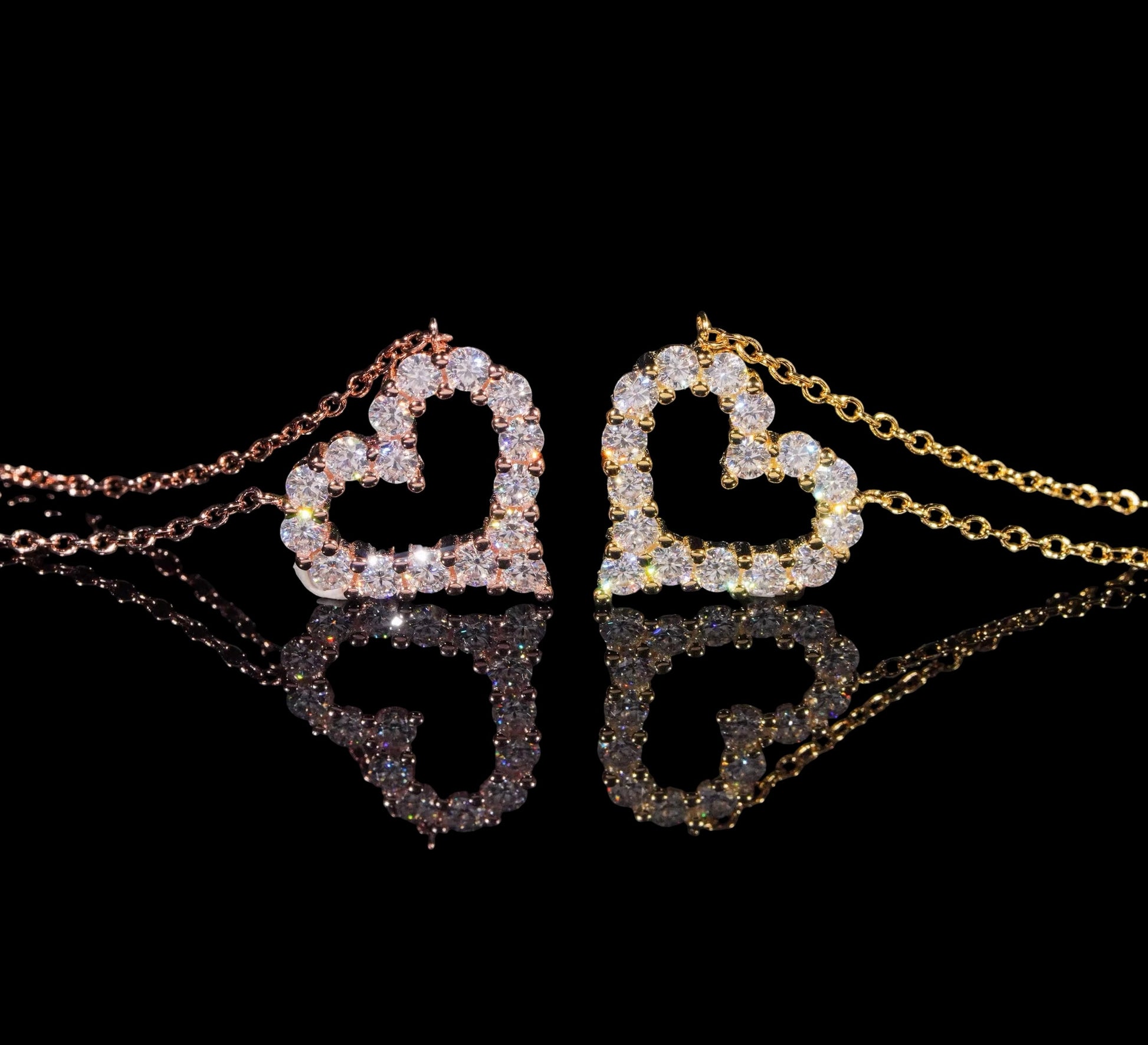 Chaîne Cœur Minimaliste En Moissanite - Solitaire