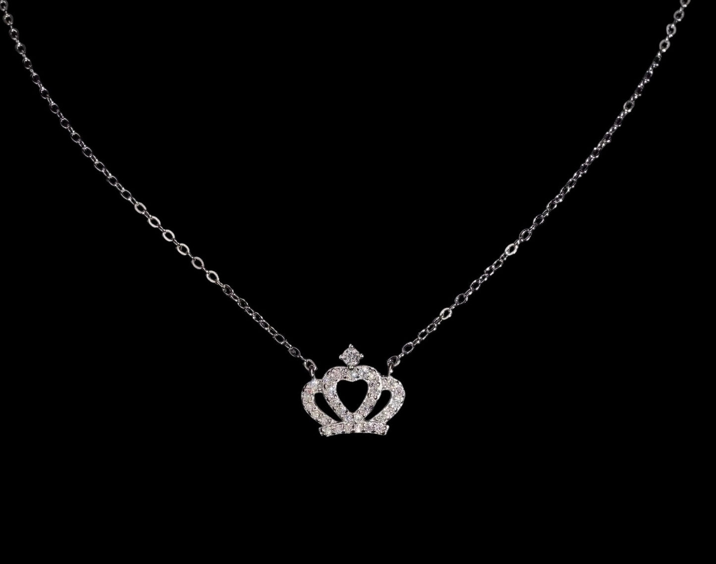 Chaîne Couronne Solitaire En Moissanite - Solitaire