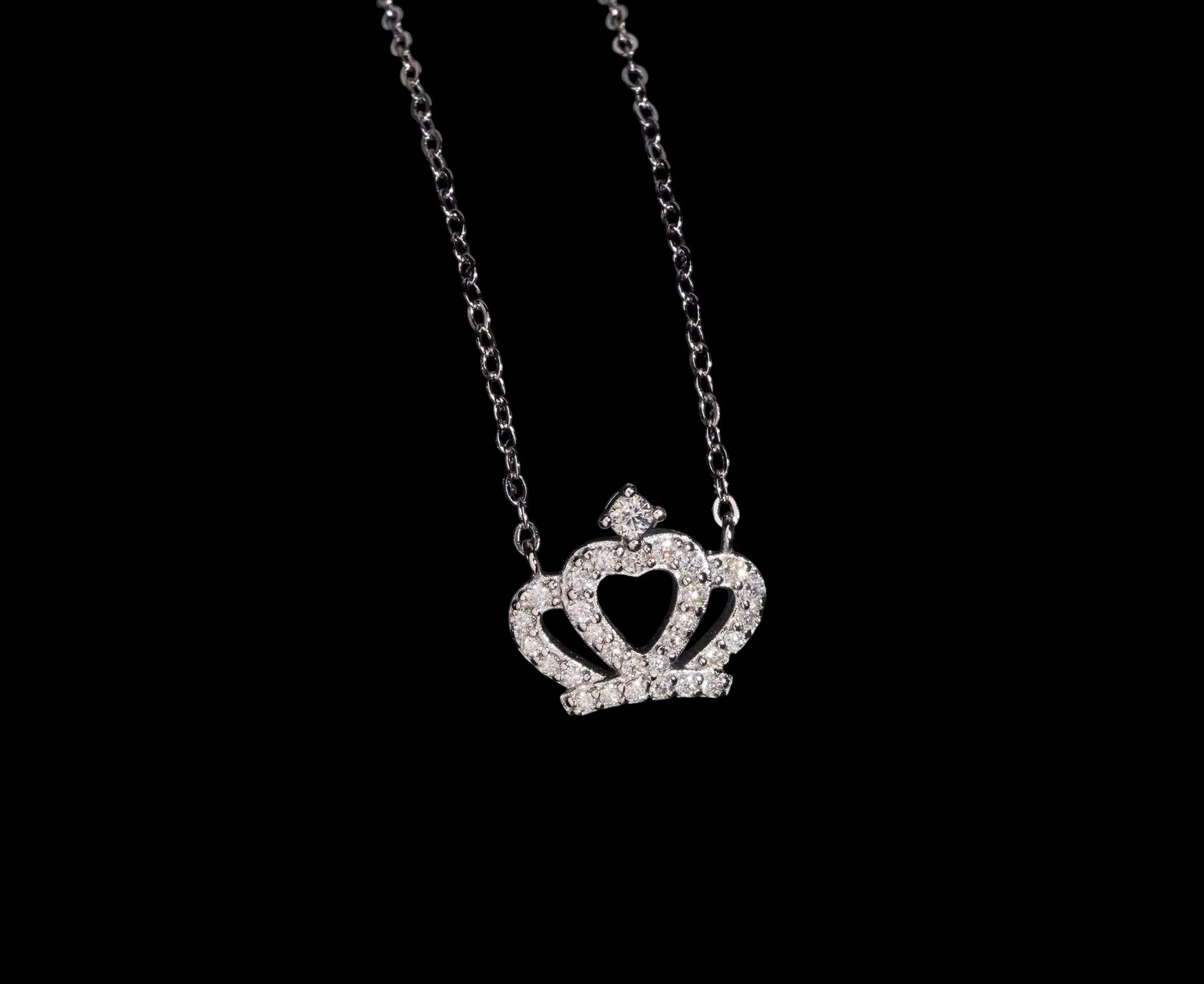 Chaîne Couronne Solitaire En Moissanite - Solitaire