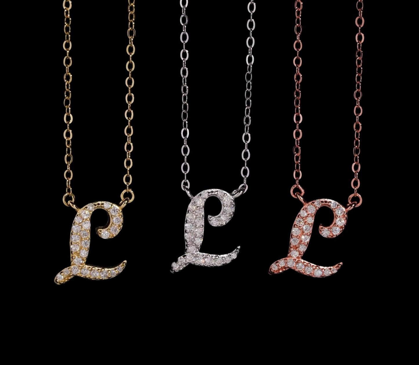 Chaîne Initiale Signature En Moissanite - Solitaire