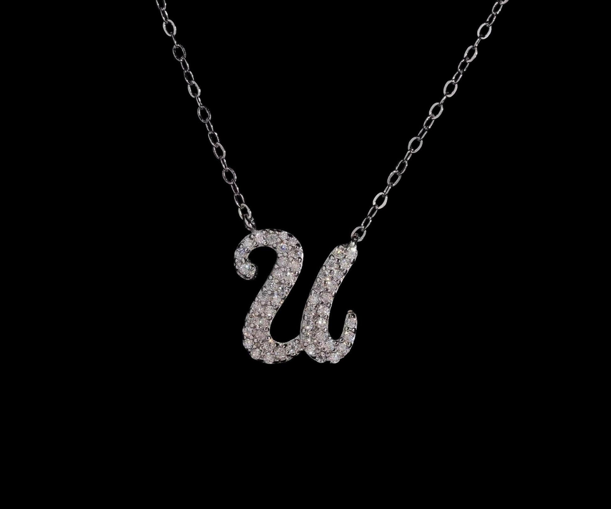 Chaîne Initiale Signature En Moissanite - Solitaire