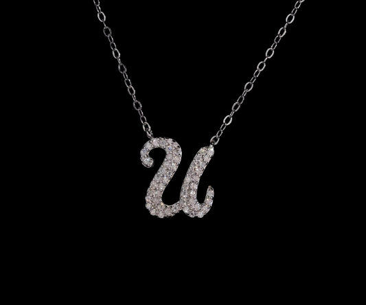 Chaîne Initiale Signature En Moissanite - Solitaire