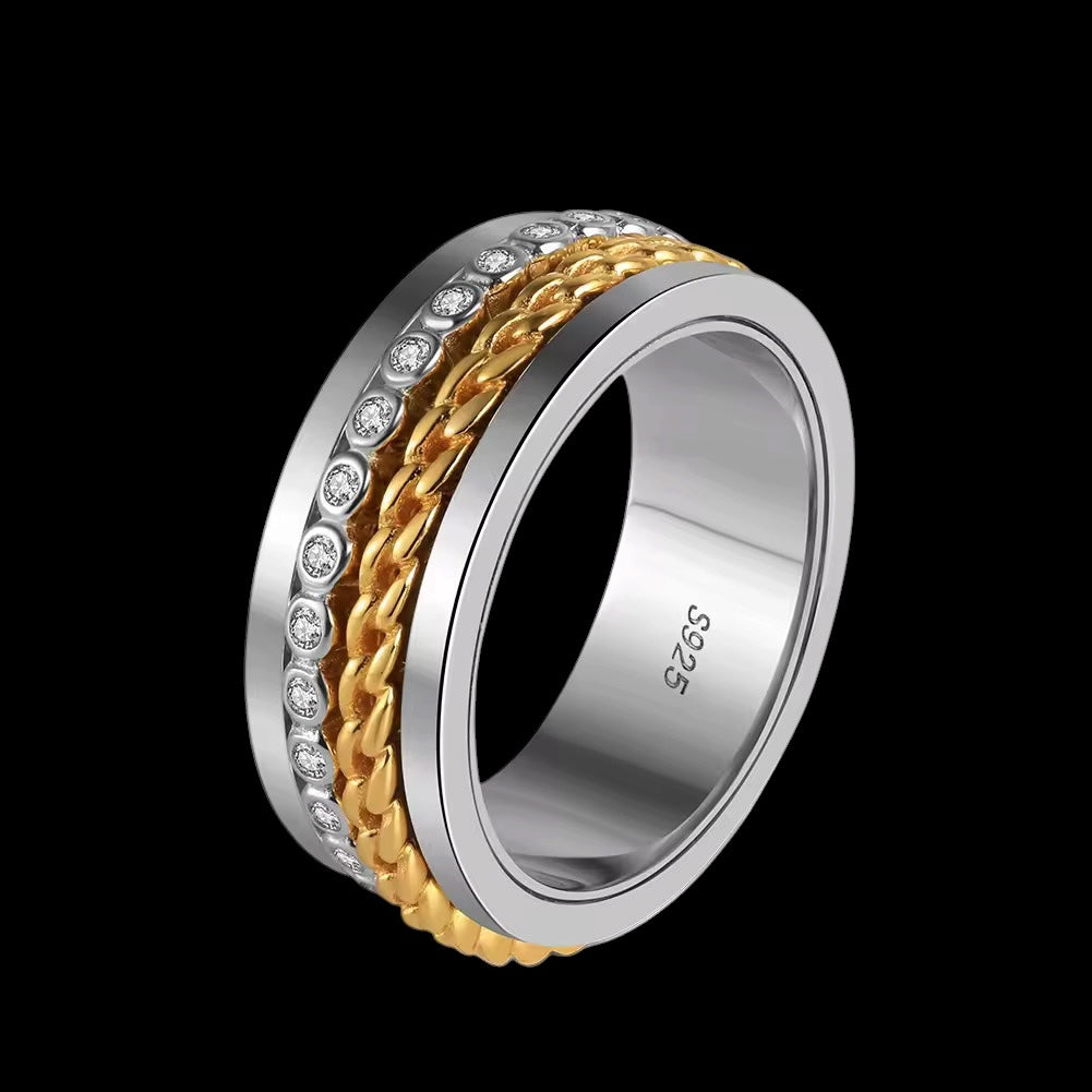 Bague Pivotante Tressée En Argent S925