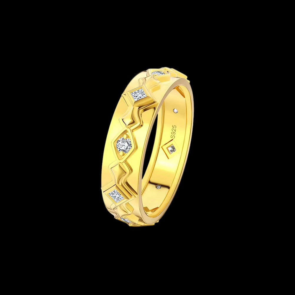 Bague Vertex Solitaire En Argent S925