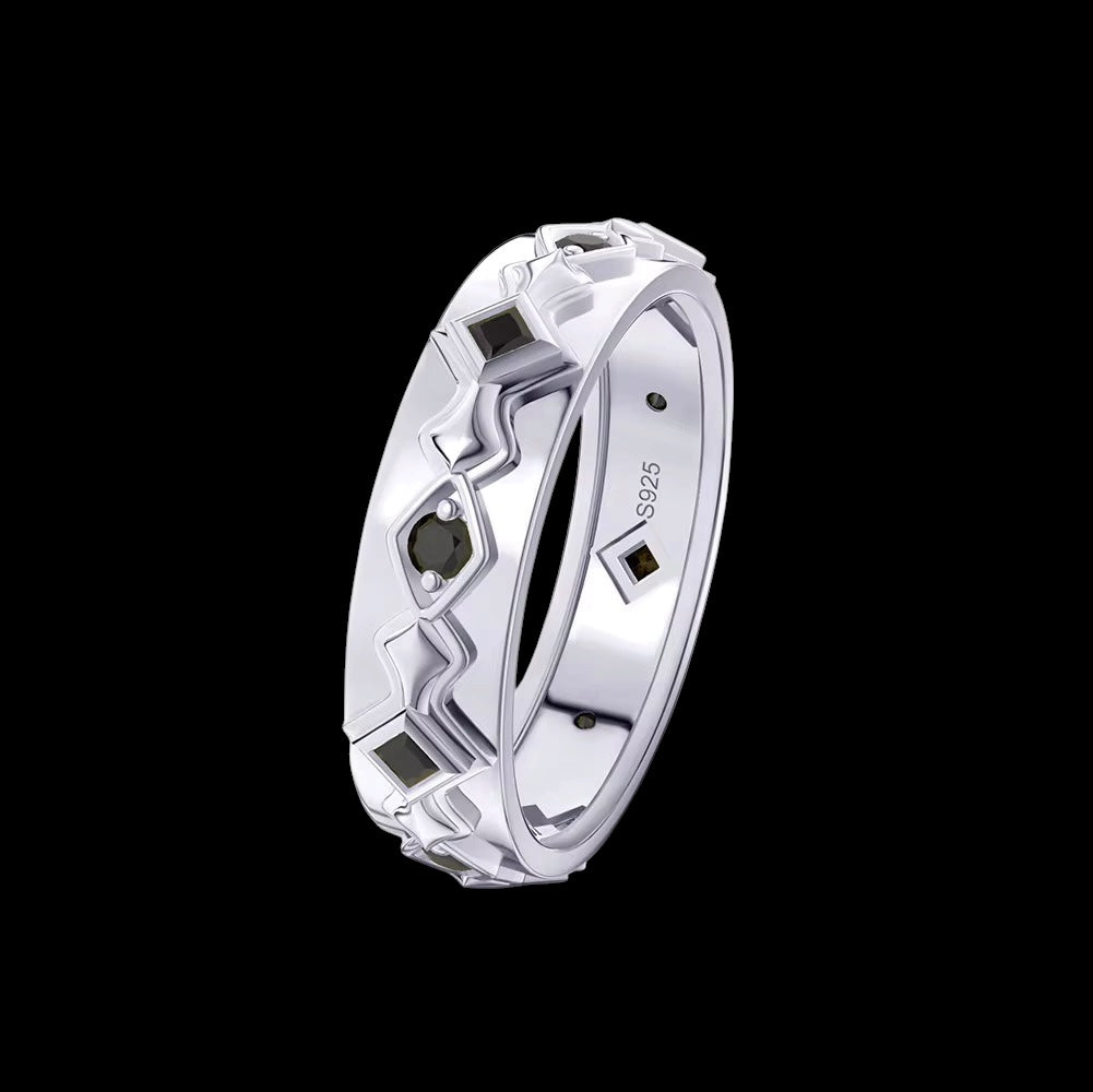 Bague Vertex Solitaire En Argent S925