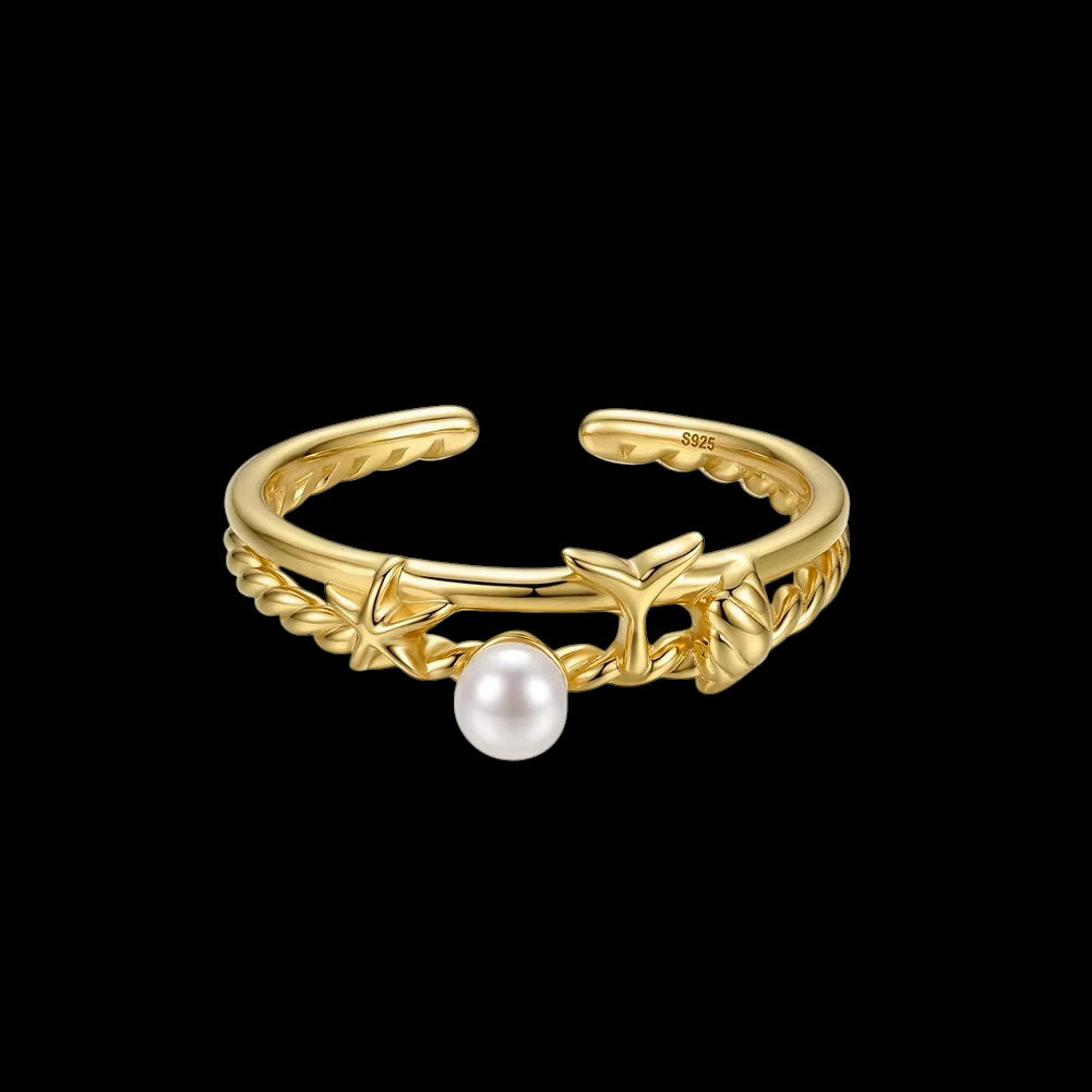 Bague Ocean Pearl en Argent S925 - Solitaire