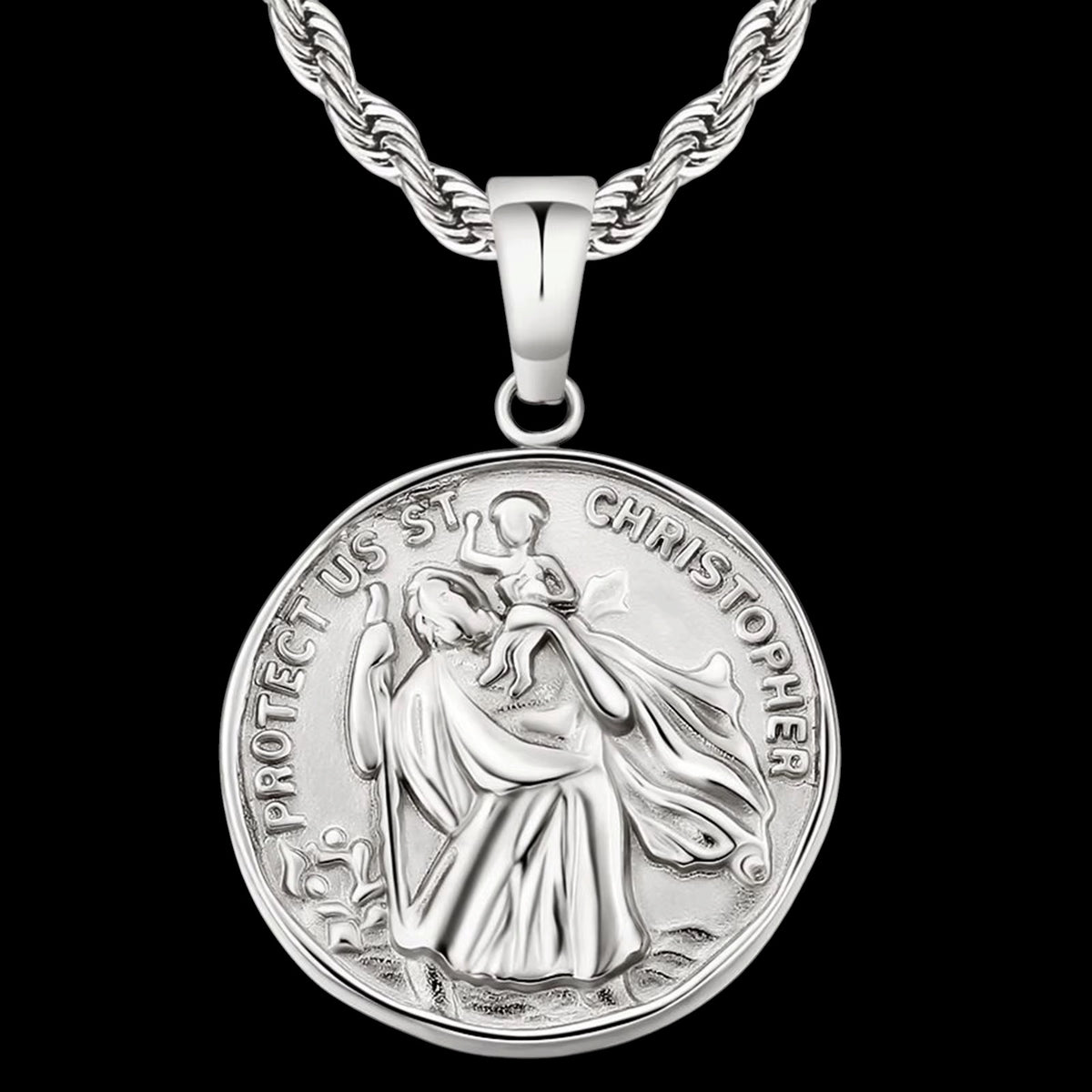 Pendentif Saint-Christophe En Acier Inoxydable