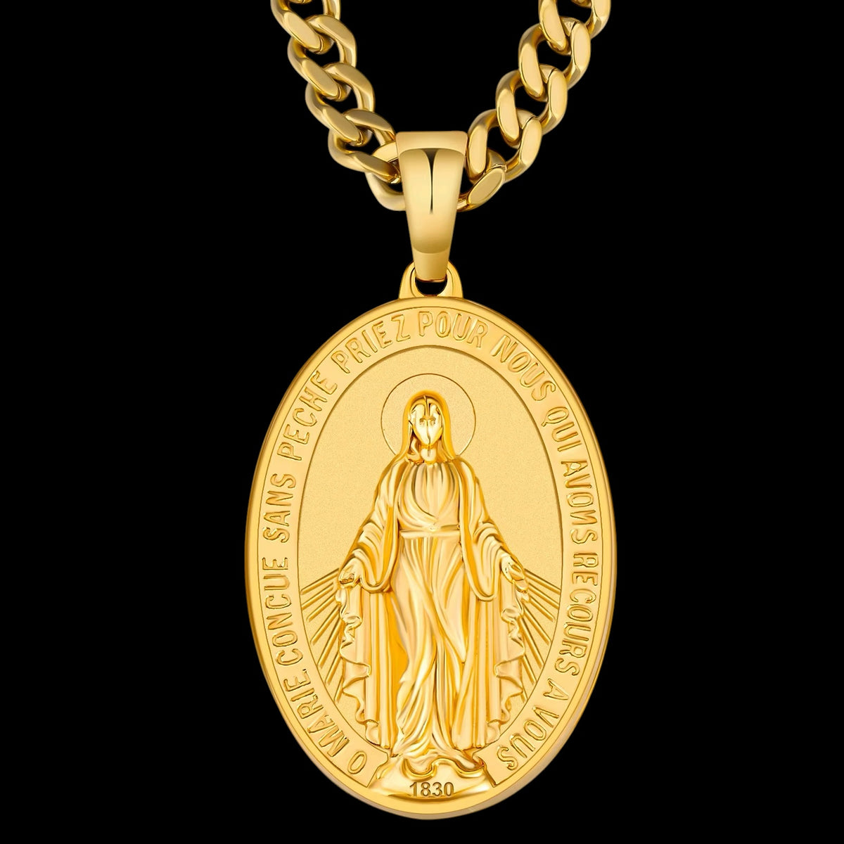 Pendentif Vierge Marie En Acier Inoxydable