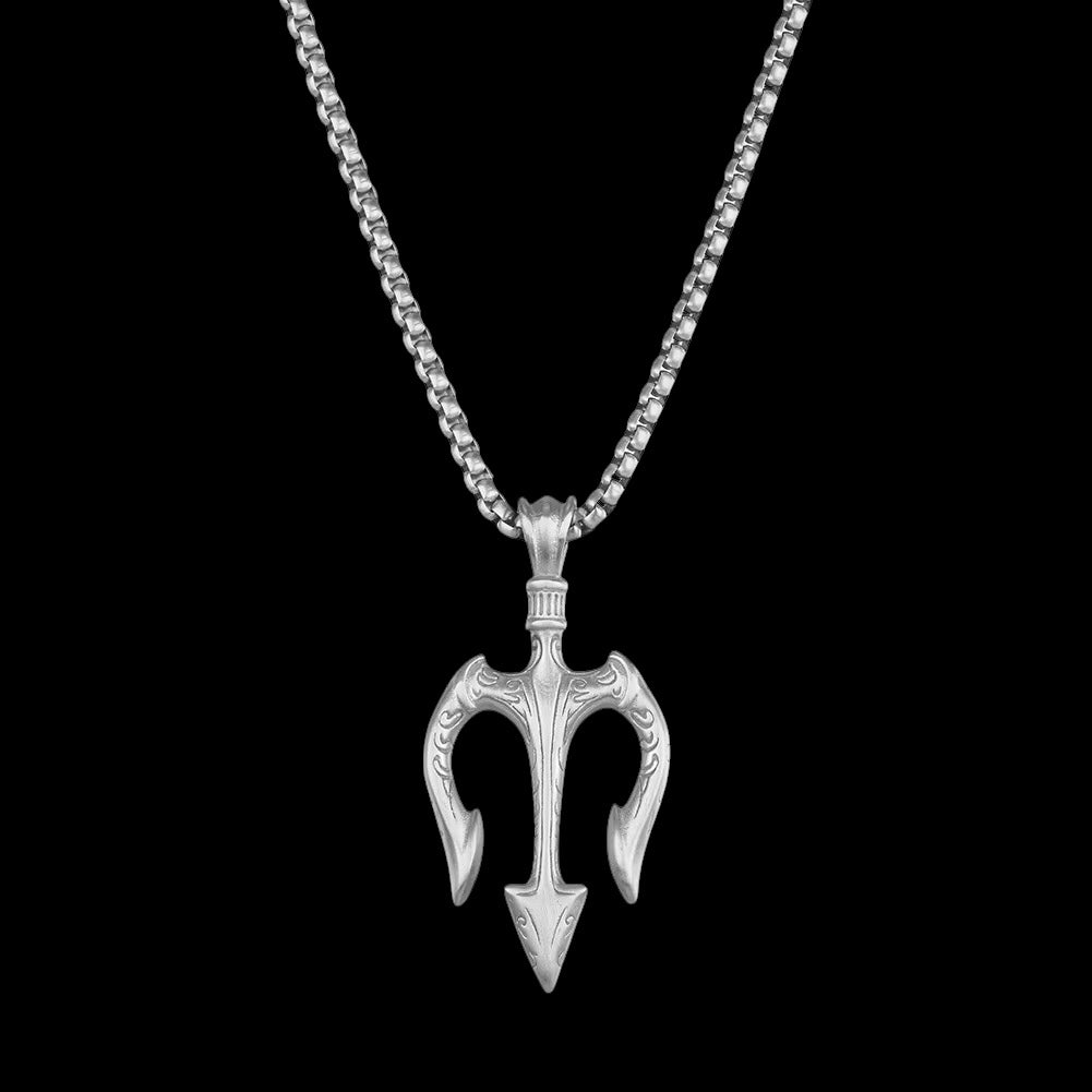 Pendentif Trident en Acier Inoxydable