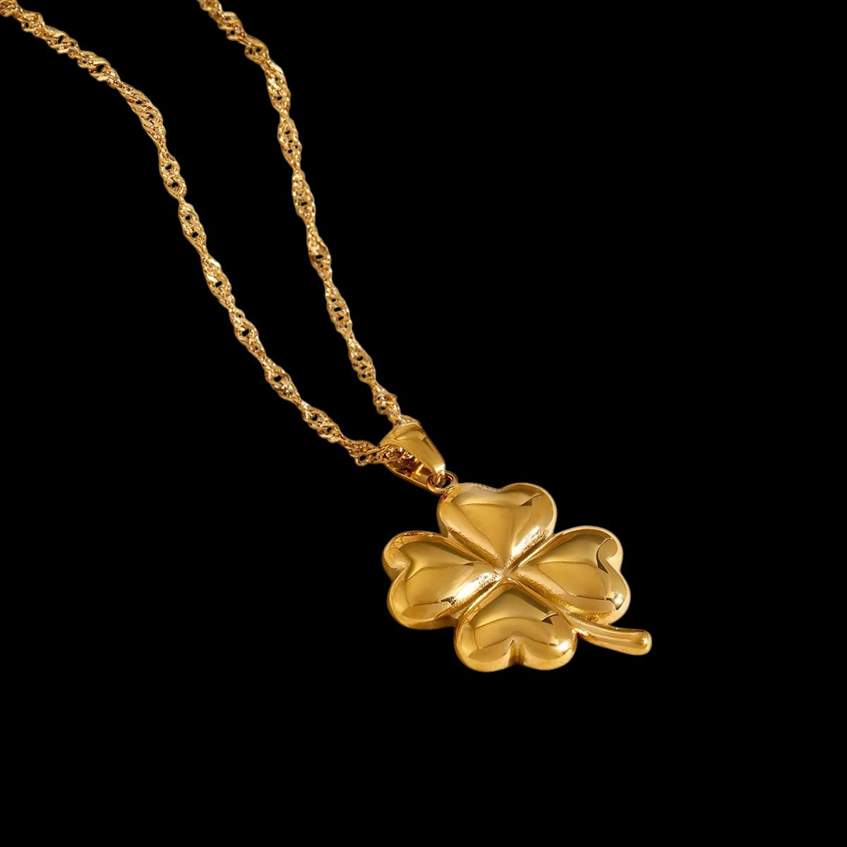 Pendentif Le Trèfle En Acier Inoxydable - Solitaire