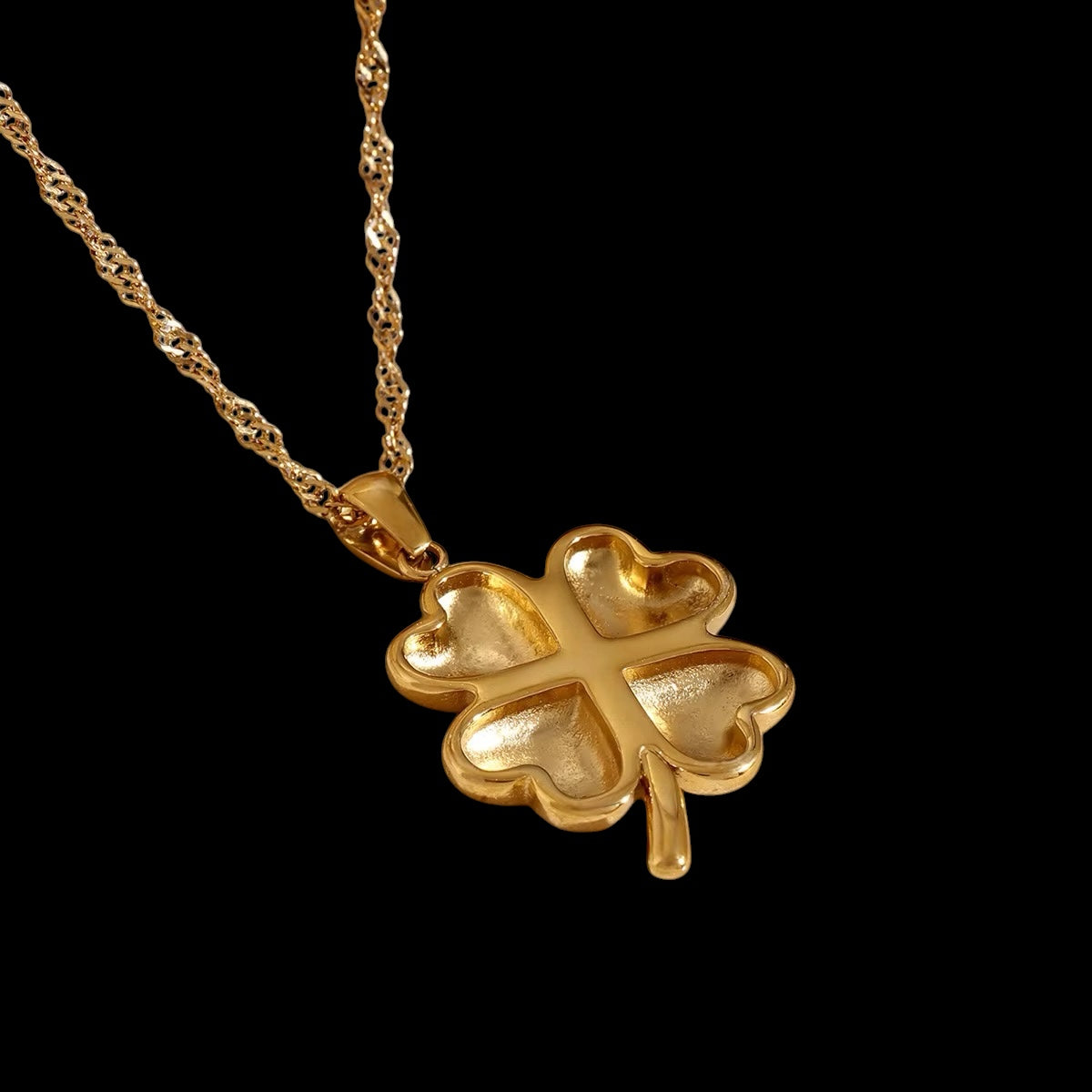 Pendentif Le Trèfle En Acier Inoxydable - Solitaire