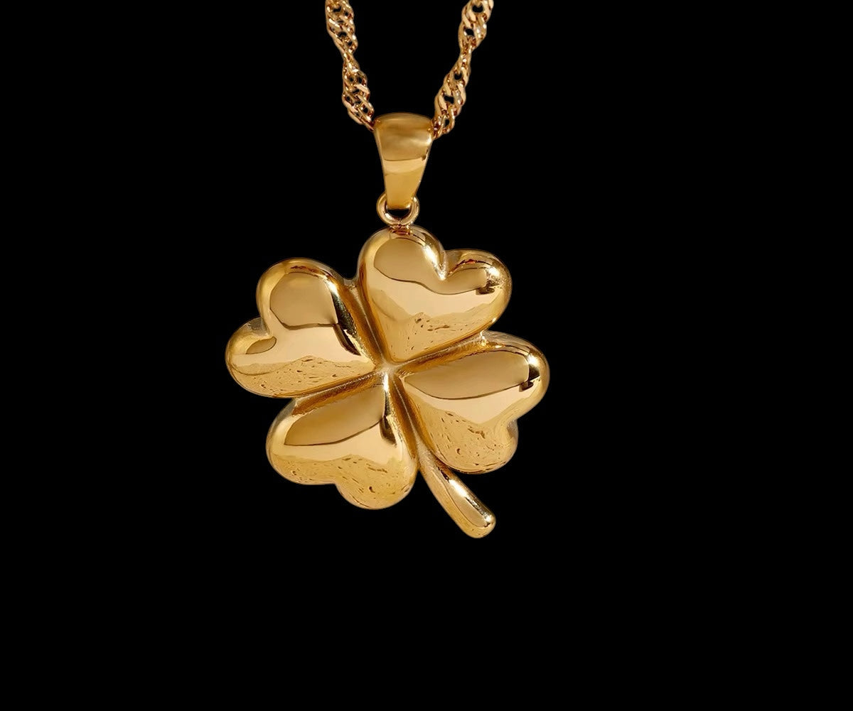 Pendentif Le Trèfle En Acier Inoxydable - Solitaire