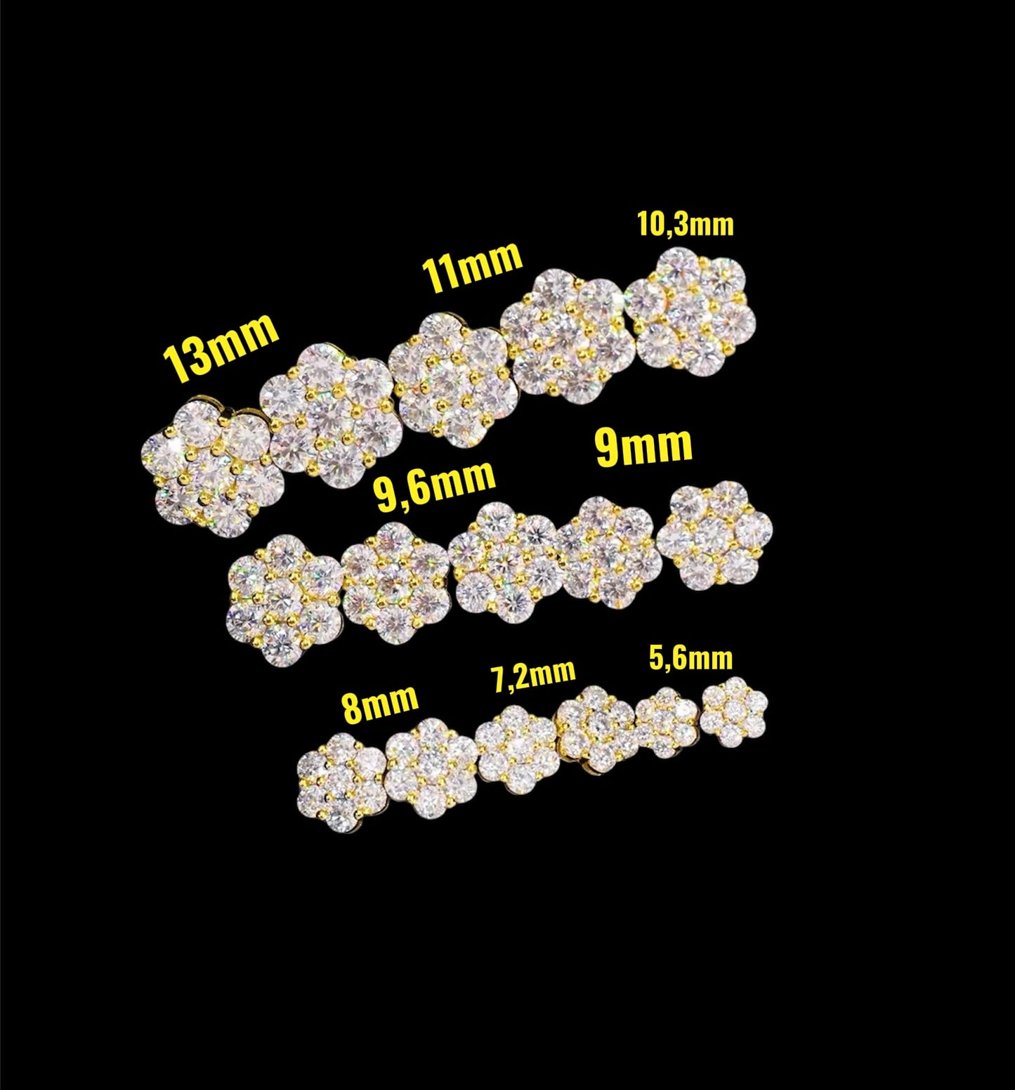 Boucles d’Oreilles Honeycomb En Moissanite - Solitaire